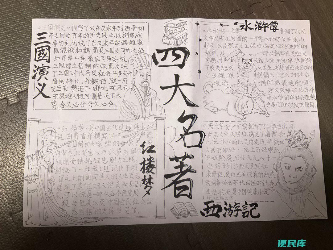 四大名著手抄报简便（简单制作四大名著手抄报的方法）