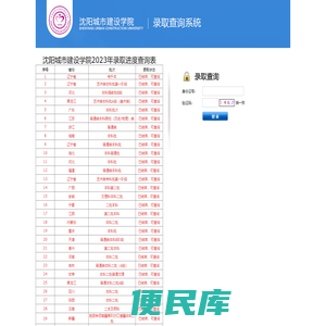 沈阳城市建设学院录取查询系统